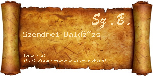 Szendrei Balázs névjegykártya